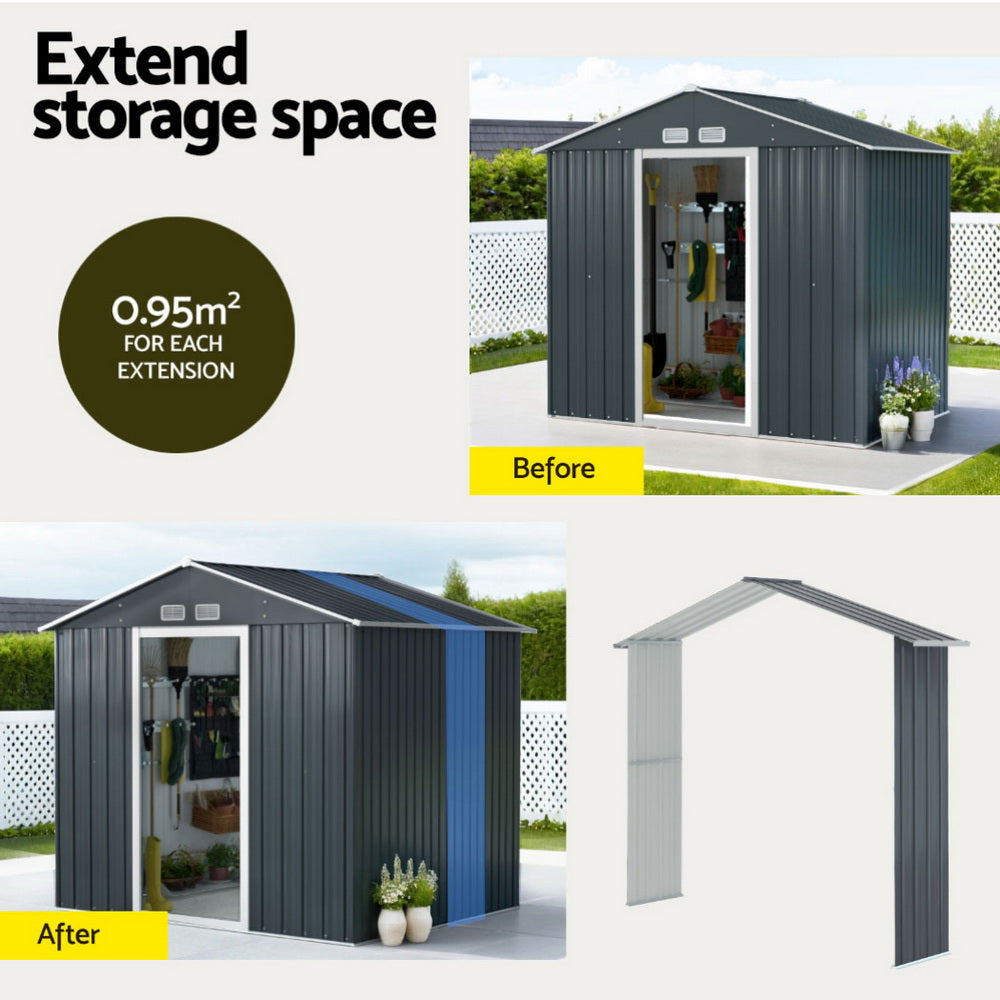 Giantz Garden Shed Extension Kit Outdoor Storage Tool Sheds Workshop House Shelter SHED-GAB-4X7-EXT