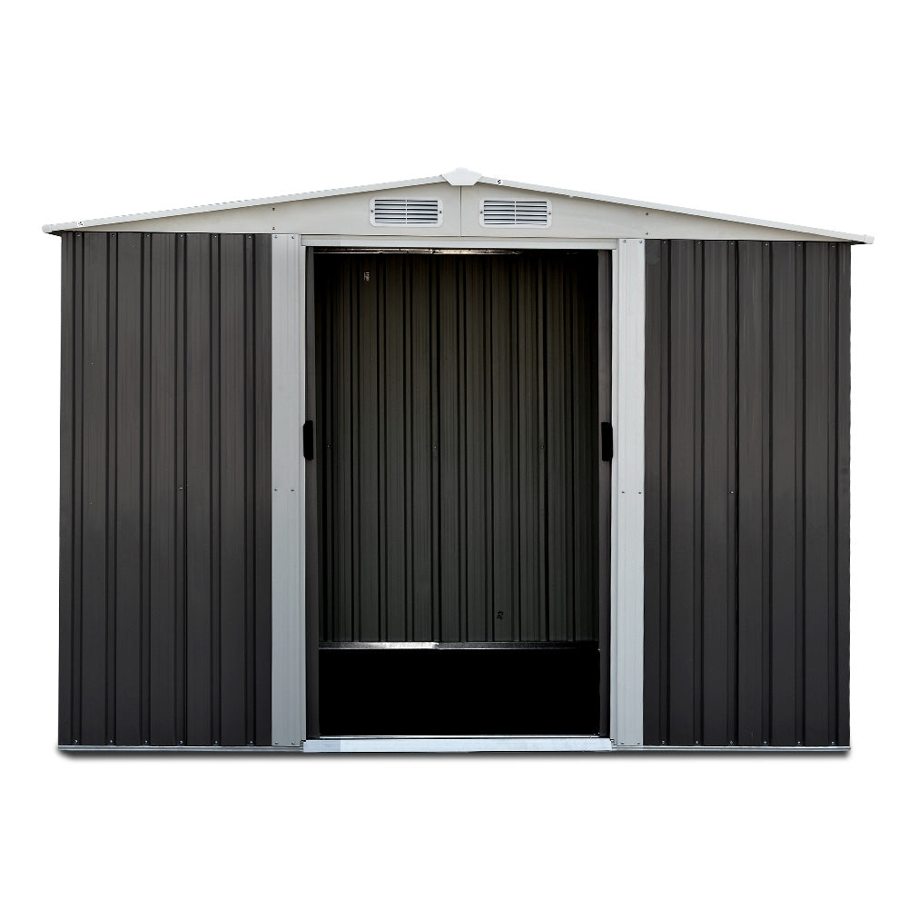 Giantz Garden Shed 2.58x2.07M Sheds Outdoor Storage Workshop Metal Shelter Sliding Door SHED-GAB-6X8-ABCD
