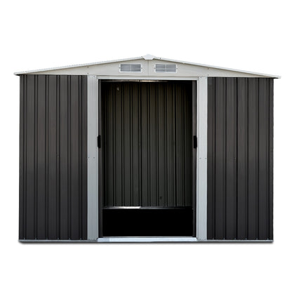 Giantz Garden Shed 2.58x2.07M Sheds Outdoor Storage Workshop Metal Shelter Sliding Door SHED-GAB-6X8-ABCD