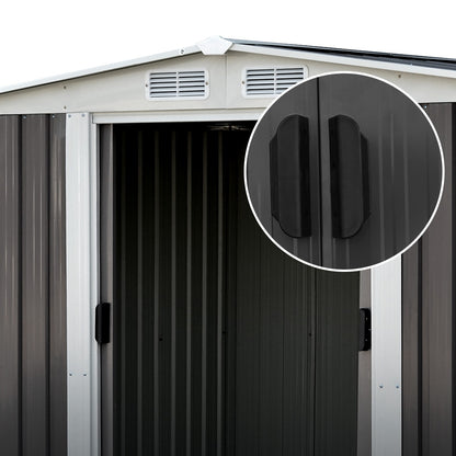 Giantz Garden Shed 2.58x2.07M Sheds Outdoor Storage Workshop Metal Shelter Sliding Door SHED-GAB-6X8-ABCD