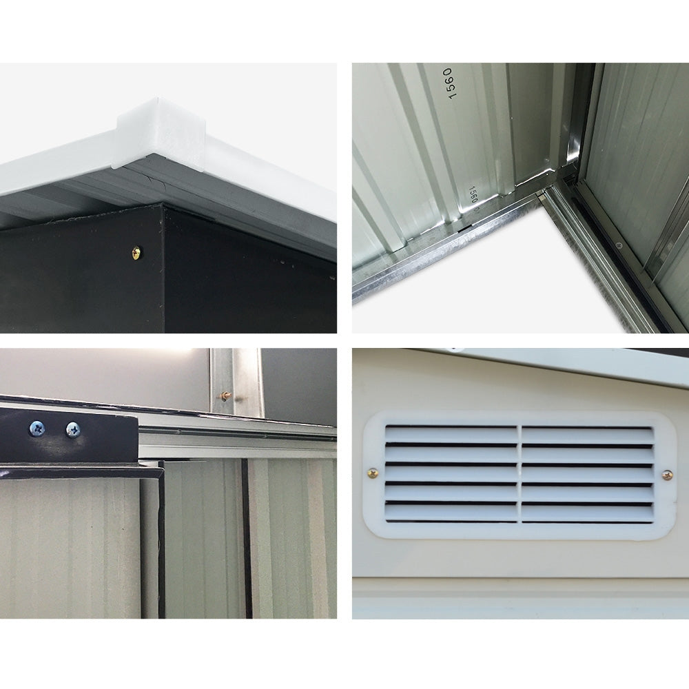 Giantz Garden Shed 2.58x2.07M Sheds Outdoor Storage Workshop Metal Shelter Sliding Door SHED-GAB-6X8-ABCD