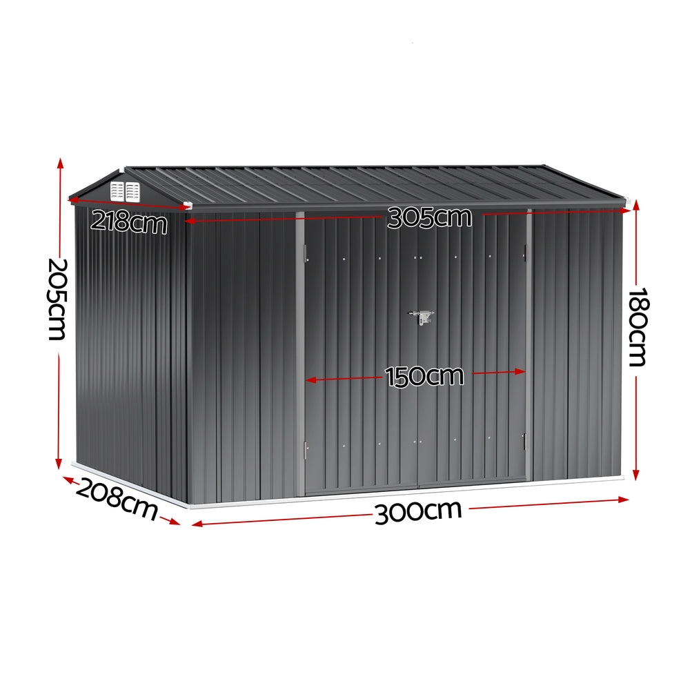 Giantz Garden Shed 3x2.18M Outdoor Storage Sheds Tool Workshop House Shelter SHED-GAB-7X10-ABC