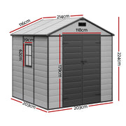 Giantz Garden Shed Sheds Outdoor Storage 2.15x2.14M Tool Workshop House Shelter SHED-GAB-P-7X7-GR-ABC