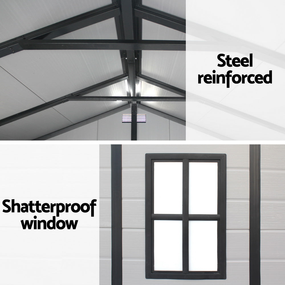 Giantz Garden Shed Sheds Outdoor Storage 2.15x2.14M Tool Workshop House Shelter SHED-GAB-P-7X7-GR-ABC