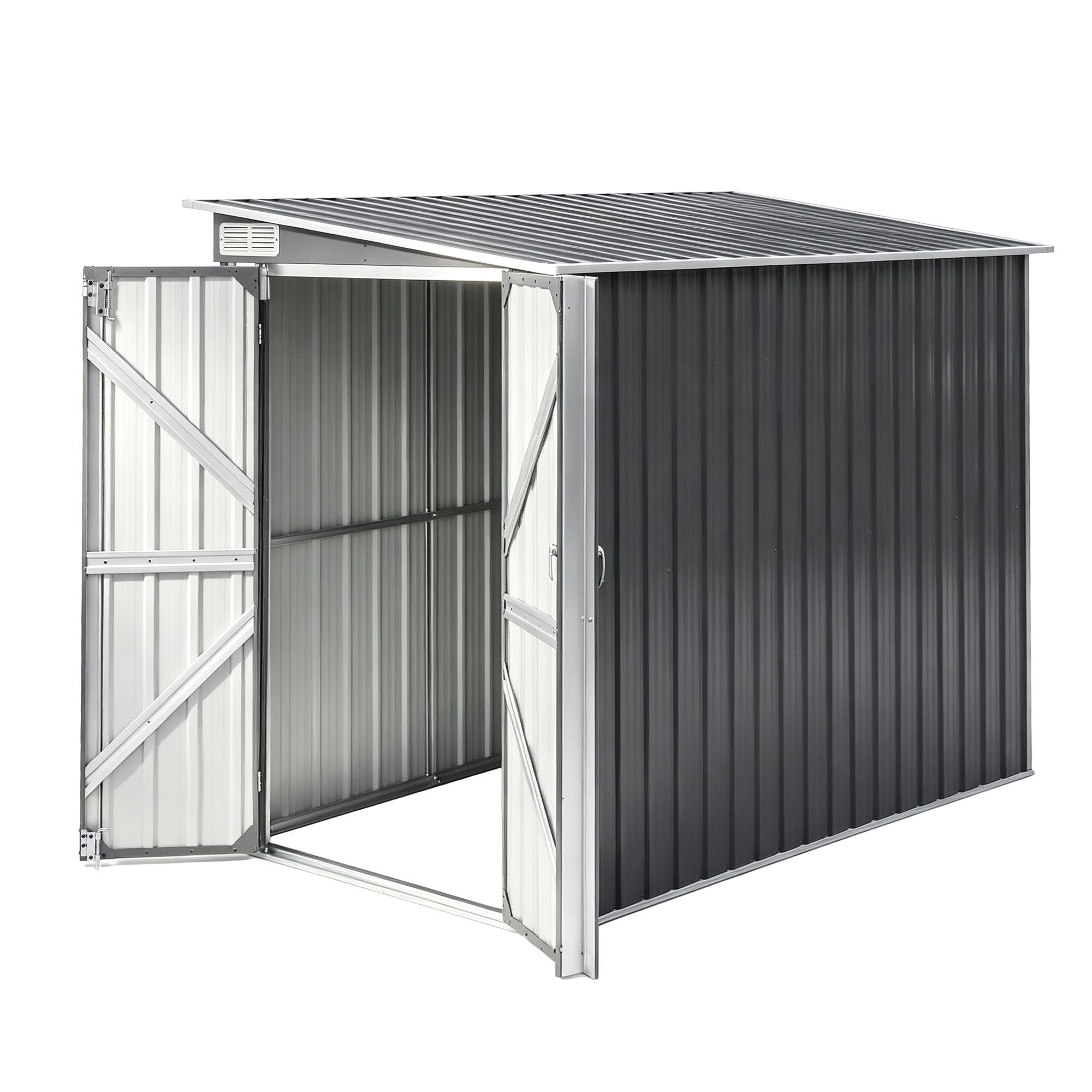 Giantz Garden Shed 118x238cm Lean To Bike Shelter Backyard Outdoor Storage SHED-WALL-4X8-BK-AB