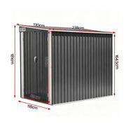 Giantz Garden Shed 118x238cm Lean To Bike Shelter Backyard Outdoor Storage SHED-WALL-4X8-BK-AB