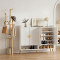 Artiss Shoe Rack Cabinet & Clothes Rack Set Storage Shelf White Pine SHOE-HANGER-01-WHWD