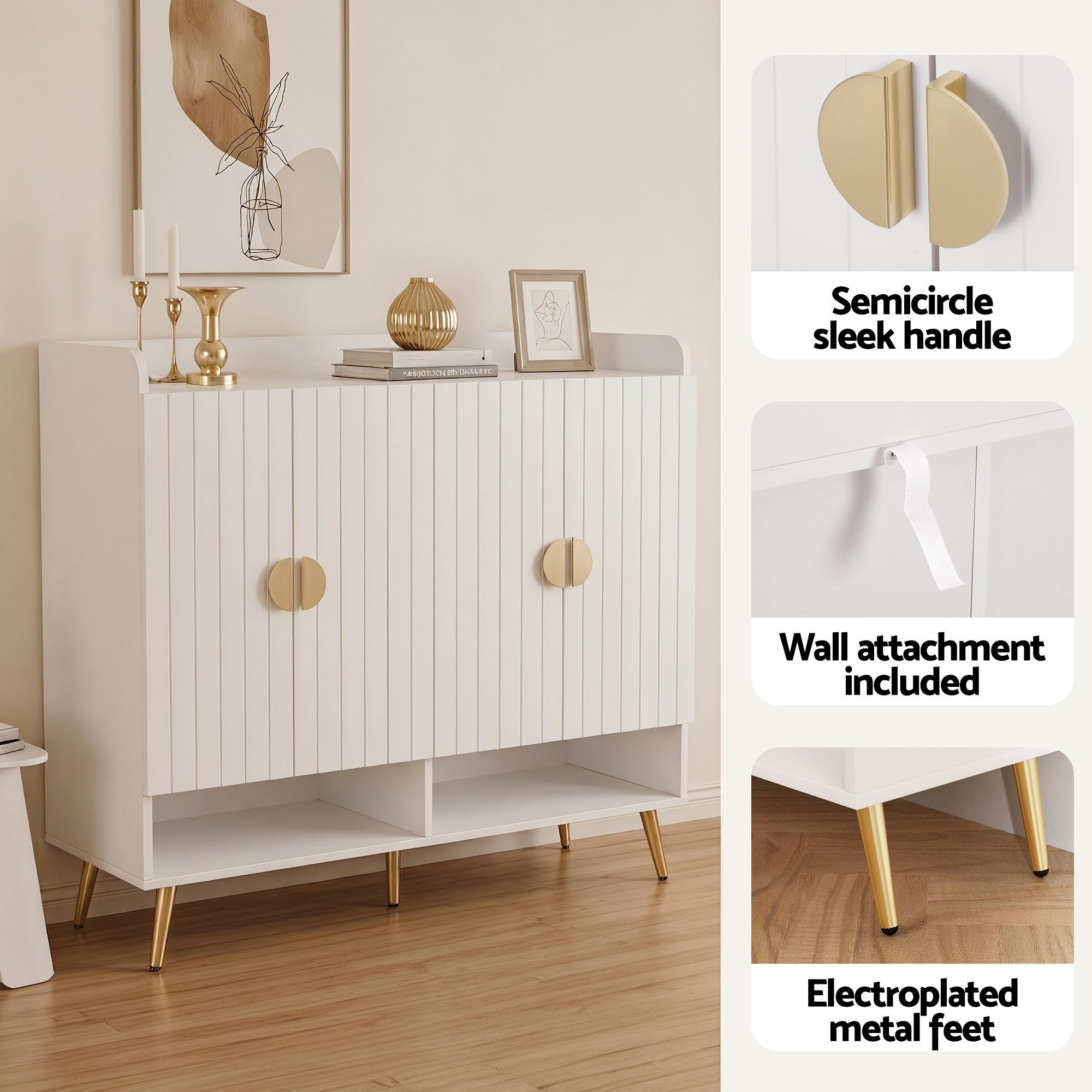 Artiss Shoe Rack Cabinet & Clothes Rack Set Storage Shelf White Pine SHOE-HANGER-01-WHWD