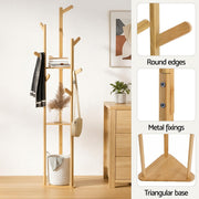 Artiss Shoe Rack Cabinet & Clothes Rack Set Storage Shelf White Pine SHOE-HANGER-01-WHWD