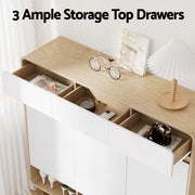 Artiss Shoe Rack Cabinet Wooden & Bamboo Clothes Rack Set Storage Shelf White Pine SHOE-HANGER-02-WHWD