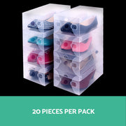 Artiss 20X Shoe Box Storage Clear Case Foldable Stackable SHOEBOX-PP-20