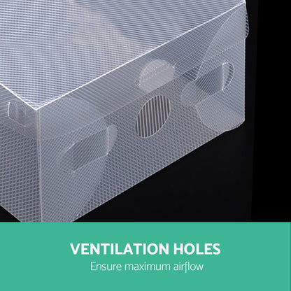 Artiss 20X Shoe Box Storage Clear Case Foldable Stackable SHOEBOX-PP-20