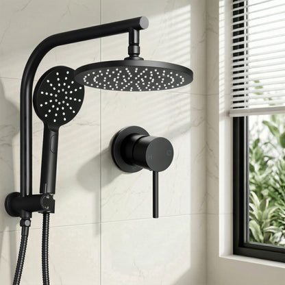 Cefito 9'' Rain Shower Head Set Handheld Round High Pressure Mixer Tap Chrome SHOWER-A1-RO-9-BK-MIXER-RO