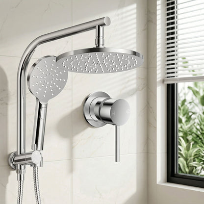 Cefito 9'' Rain Shower Head Set Handheld Round High Pressure Mixer Tap Chrome SHOWER-A1-RO-9-SI-MIXER-RO