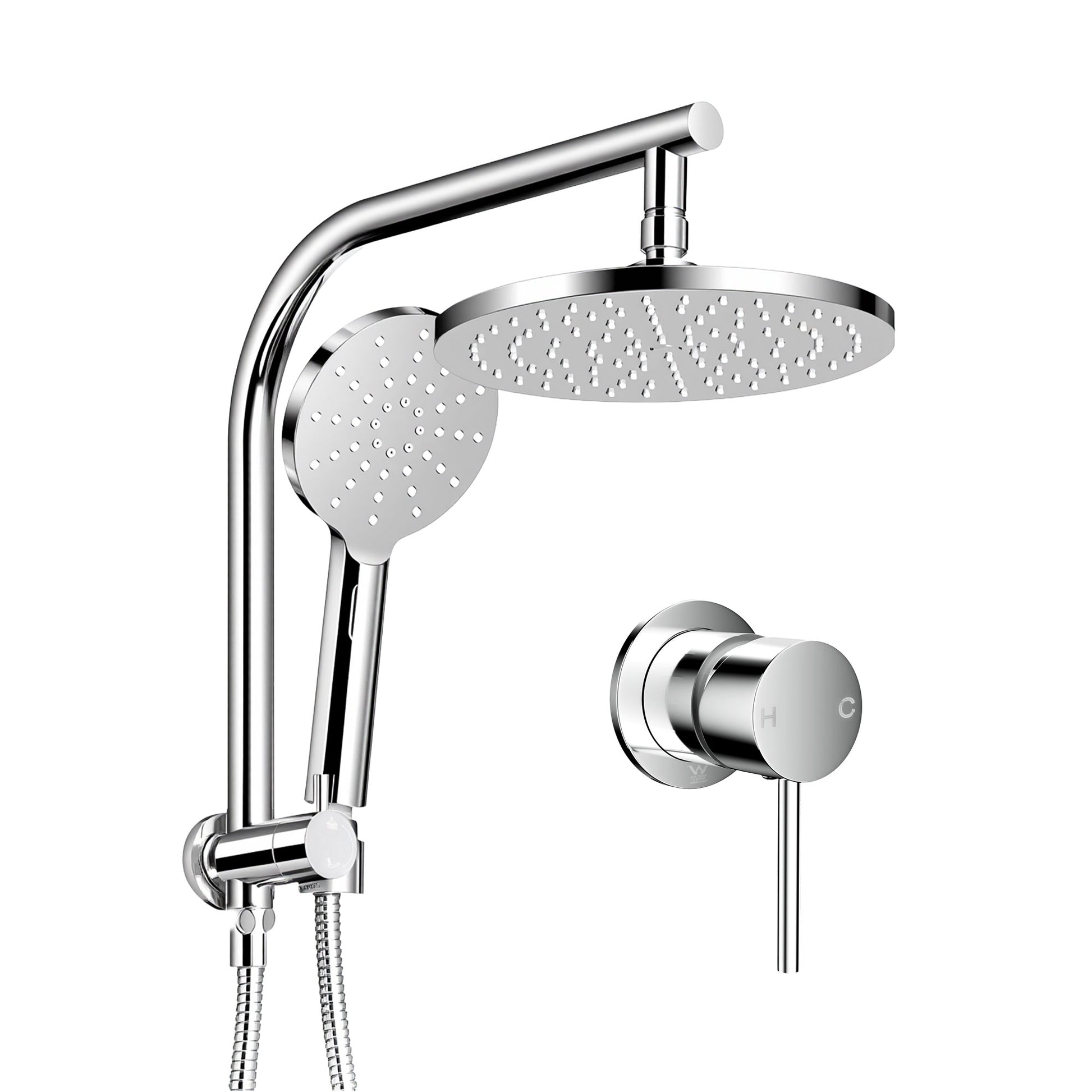 Cefito 9'' Rain Shower Head Set Handheld Round High Pressure Mixer Tap Chrome SHOWER-A1-RO-9-SI-MIXER-RO