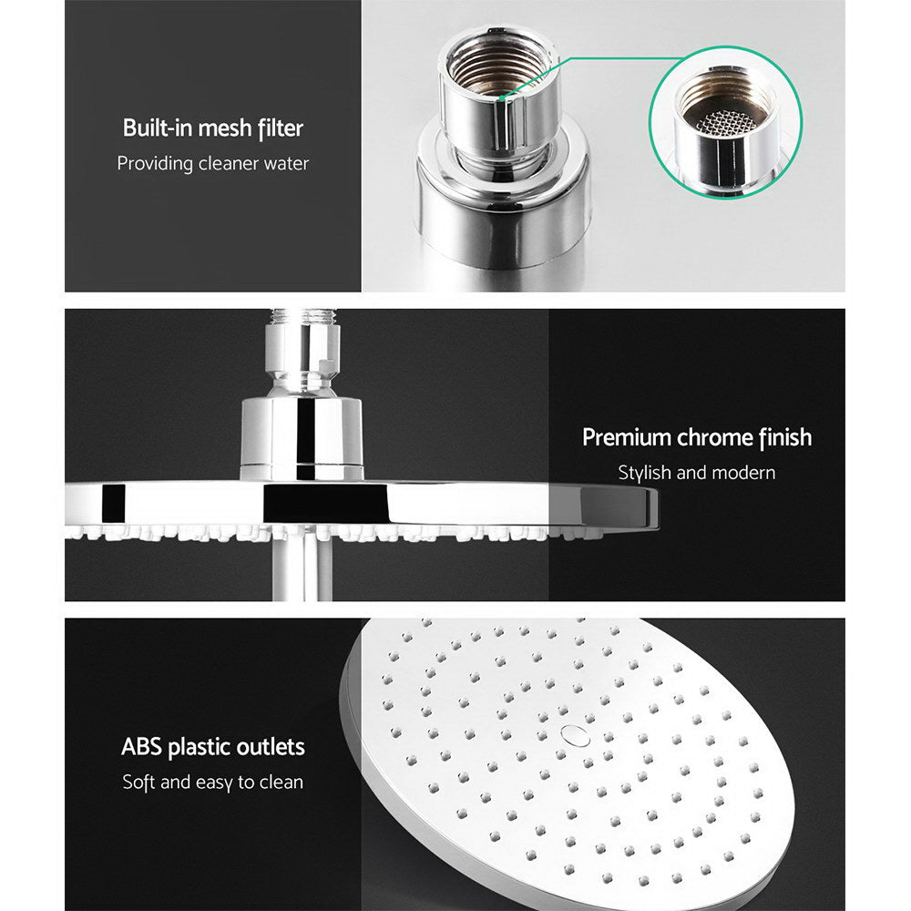 Cefito 9'' Rain Shower Head Set Handheld Round High Pressure Twins Tap Chome SHOWER-A1-RO-9-SI-TAP