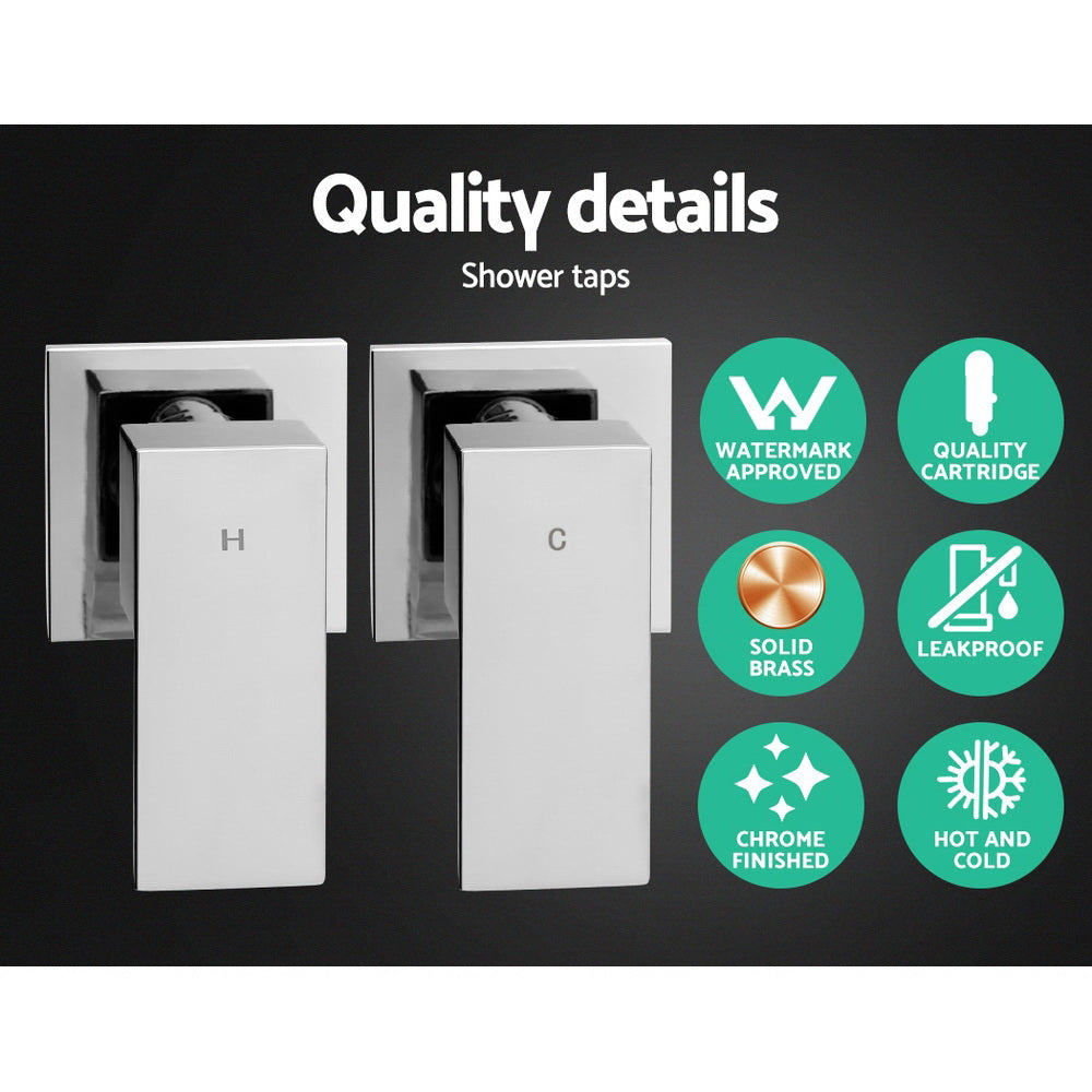 Cefito 9'' Rain Shower Head Set Handheld Round High Pressure Twins Tap Chome SHOWER-A1-RO-9-SI-TAP