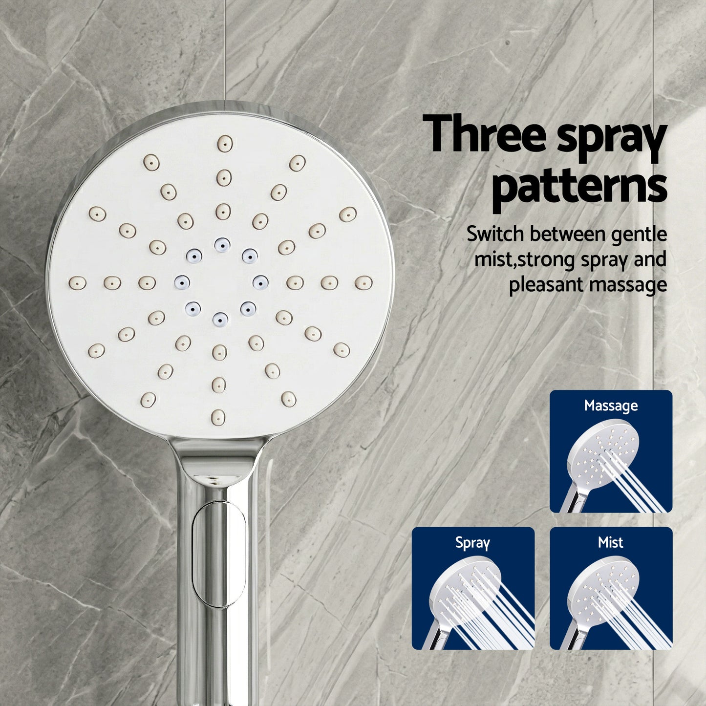 Cefito 9'' Rain Shower Head Set Handheld Round High Pressure Twins Tap Chrome SHOWER-A1-RO-9-SI-TAP-RO