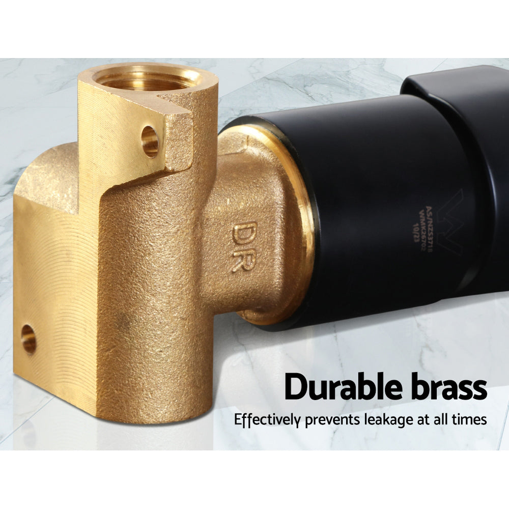 Cefito Shower Mixer Tap Wall Bath Taps Brass Hot Cold Basin Bathroom Black SHOWER-A2-MIXER-BK
