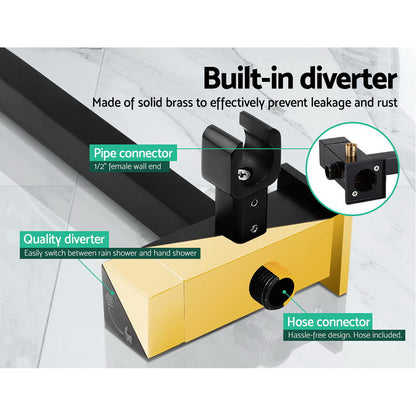 Cefito 8'' Rain Shower Head Set Handheld Square High Pressure Mixer Tap Black SHOWER-A2-SQ-8-BK-MIXER