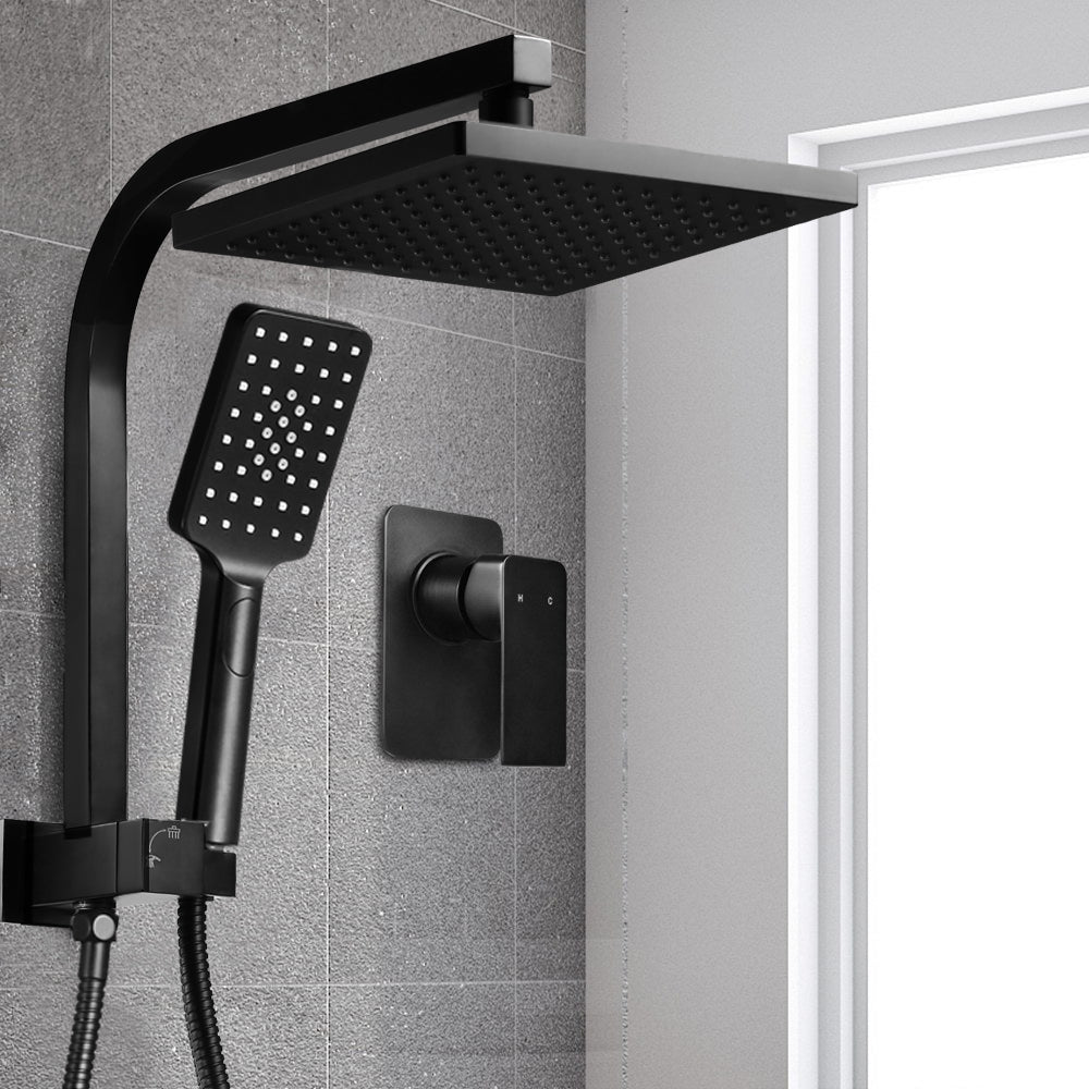 Cefito 8'' Rain Shower Head Set Handheld Square High Pressure Mixer Tap Black SHOWER-A2-SQ-8-BK-MIXER