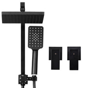Cefito 8'' Rain Shower Head Set Handheld Square High Pressure Twins Tap Black SHOWER-A2-SQ-8-BK-TAP