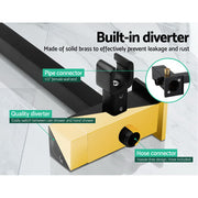 Cefito 8'' Rain Shower Head Set Handheld Square High Pressure Twins Tap Black SHOWER-A2-SQ-8-BK-TAP