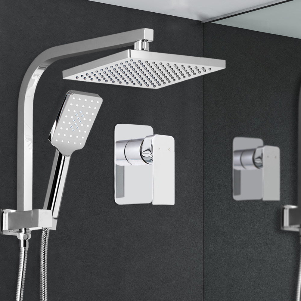 Cefito 8'' Rain Shower Head Set Handheld Square High Pressure Mixer Tap Chrome SHOWER-A2-SQ-8-SI-MIXER