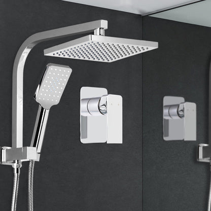Cefito 8'' Rain Shower Head Set Handheld Square High Pressure Mixer Tap Chrome SHOWER-A2-SQ-8-SI-MIXER