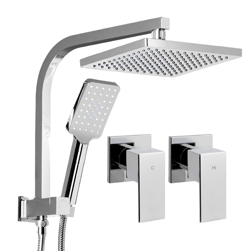 Cefito 8'' Rain Shower Head Set Handheld Square High Pressure wins TapChrome SHOWER-A2-SQ-8-SI-TAP