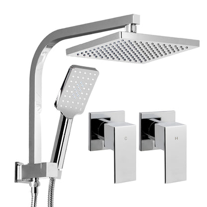 Cefito 8'' Rain Shower Head Set Handheld Square High Pressure wins TapChrome SHOWER-A2-SQ-8-SI-TAP