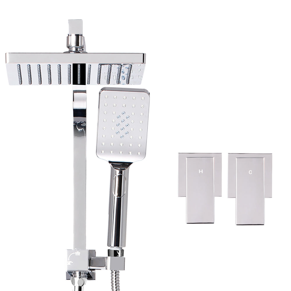 Cefito 8'' Rain Shower Head Set Handheld Square High Pressure wins TapChrome SHOWER-A2-SQ-8-SI-TAP