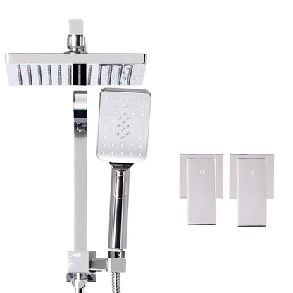 Cefito 8'' Rain Shower Head Set Handheld Square High Pressure wins TapChrome SHOWER-A2-SQ-8-SI-TAP