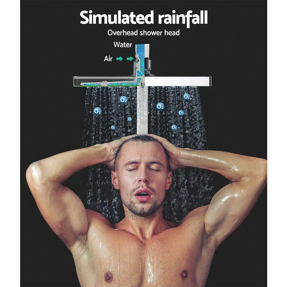 Cefito 8'' Rain Shower Head Set Handheld Square High Pressure wins TapChrome SHOWER-A2-SQ-8-SI-TAP