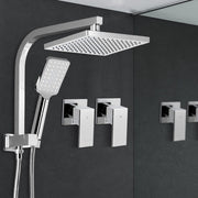 Cefito 8'' Rain Shower Head Set Handheld Square High Pressure wins TapChrome SHOWER-A2-SQ-8-SI-TAP