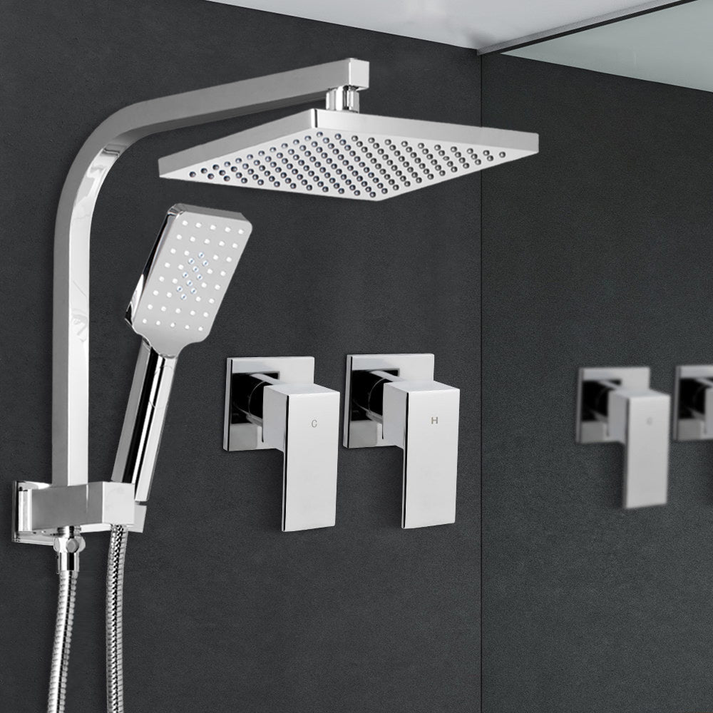 Cefito 8'' Rain Shower Head Set Handheld Square High Pressure wins TapChrome SHOWER-A2-SQ-8-SI-TAP