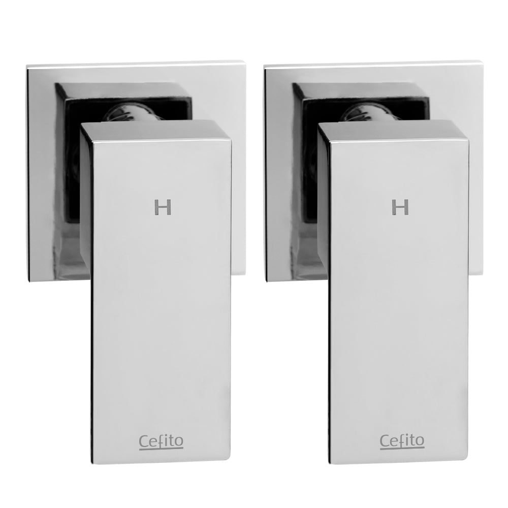 Cefito Shower Twins Tap Wall Bath Taps Brass Hot Cold Basin Bathroom Chrome SHOWER-A2-TAP-SI