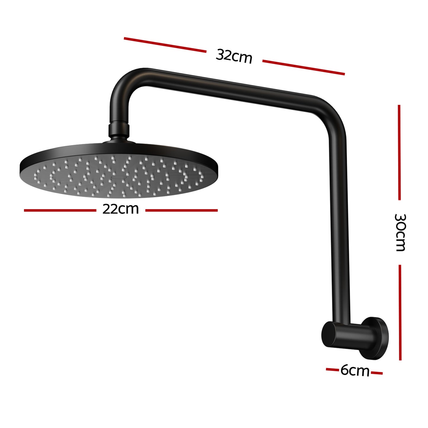 9'' Rain Shower Head Overhead High-pressure Swivel Black SHOWER-A3-RO-9-BK