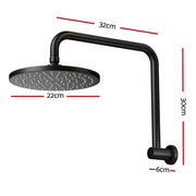 9'' Rain Shower Head Overhead High-pressure Swivel Black SHOWER-A3-RO-9-BK