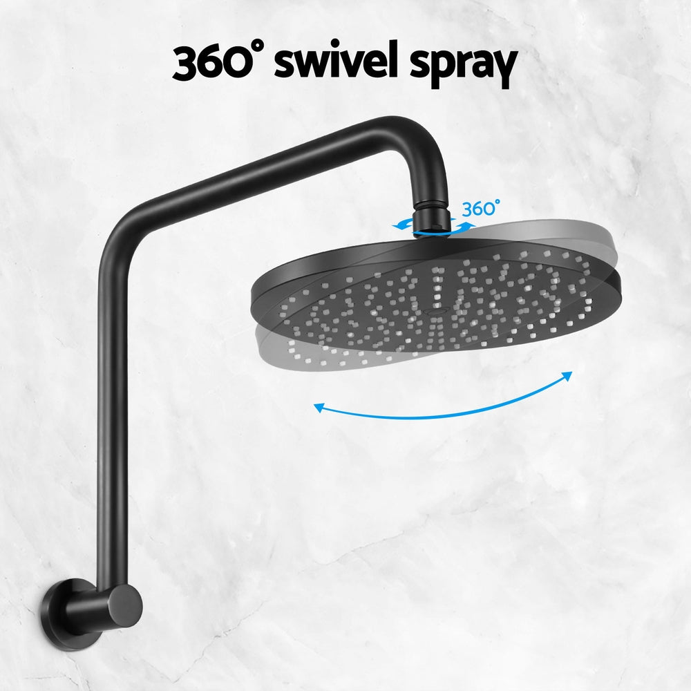 9'' Rain Shower Head Overhead High-pressure Swivel Black SHOWER-A3-RO-9-BK