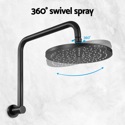 9'' Rain Shower Head Overhead High-pressure Swivel Black SHOWER-A3-RO-9-BK