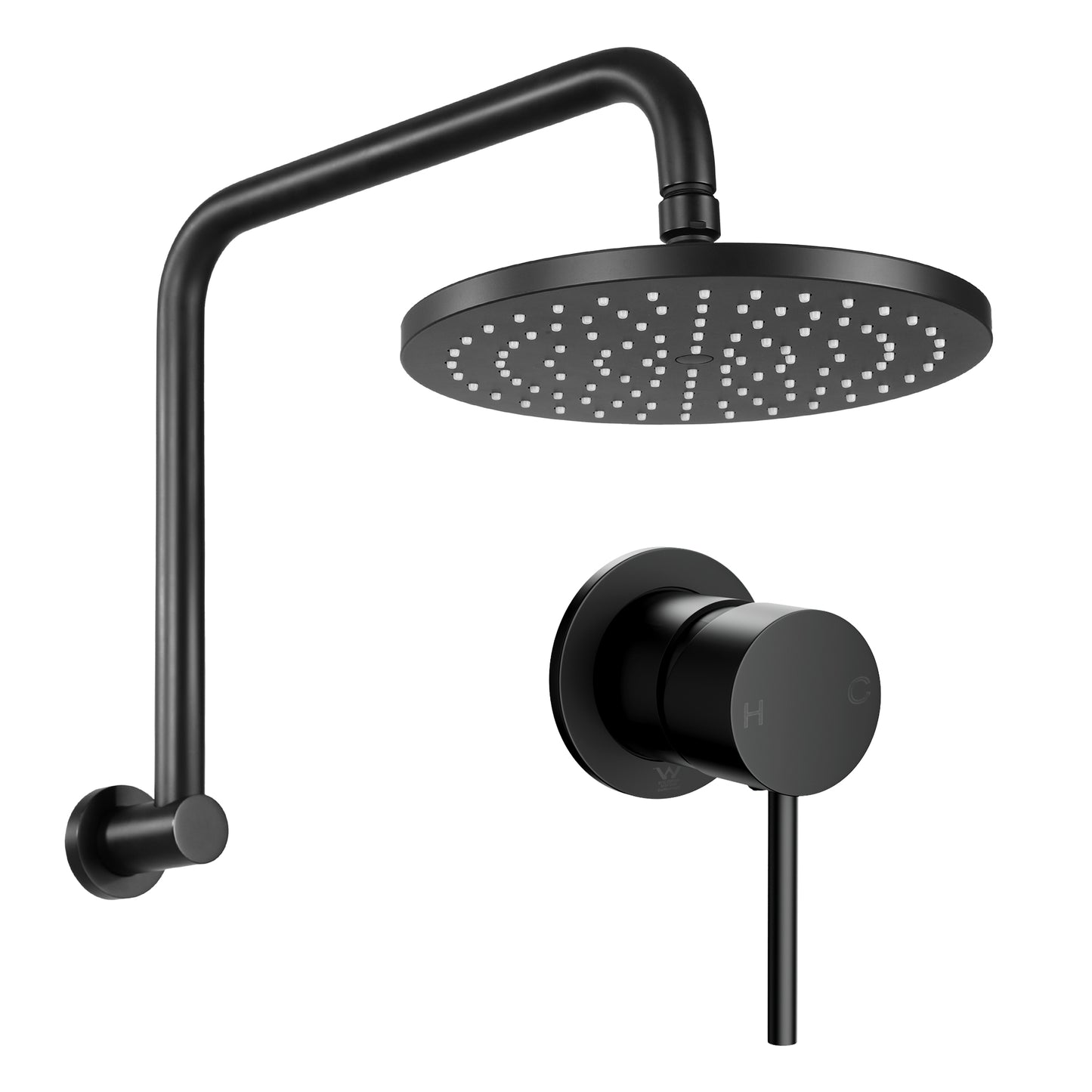 Cefito 9'' Rain Overhead Swivel Shower Head with Wall Bathroom Mixer SHOWER-A3-RO-9-BK-MIXER-RO