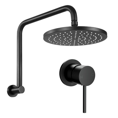 Cefito 9'' Rain Overhead Swivel Shower Head with Wall Bathroom Mixer SHOWER-A3-RO-9-BK-MIXER-RO