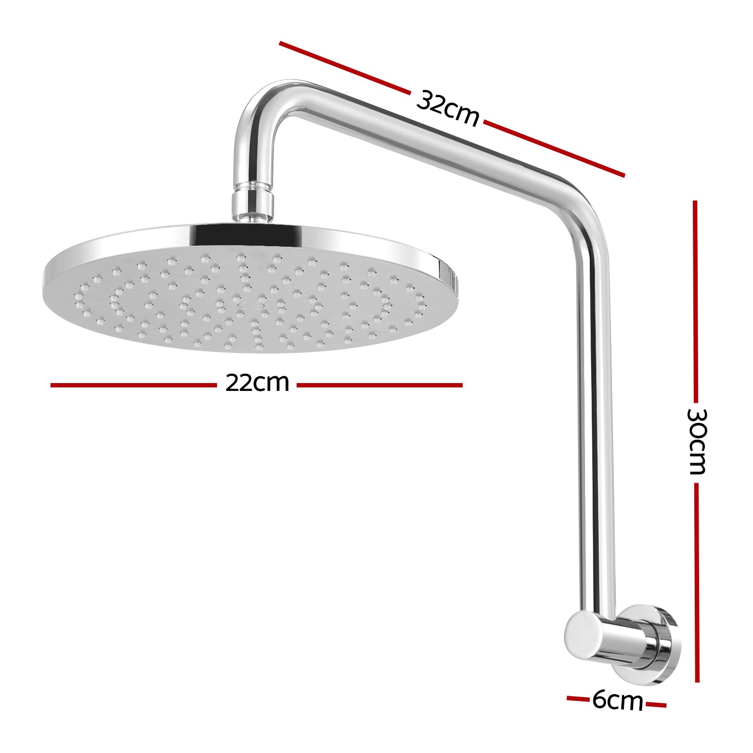 9'' Rain Shower Head Overhead High-pressure Swivel Chrome SHOWER-A3-RO-9-SI