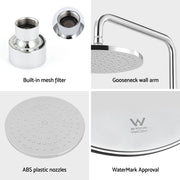 9'' Rain Shower Head Overhead High-pressure Swivel Chrome SHOWER-A3-RO-9-SI