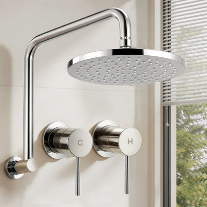 Cefito 9'' Rain Overhead Swivel Shower Head with Wall Twin Swivel Bathroom Tap Silver SHOWER-A3-RO-9-SI-TAP-RO