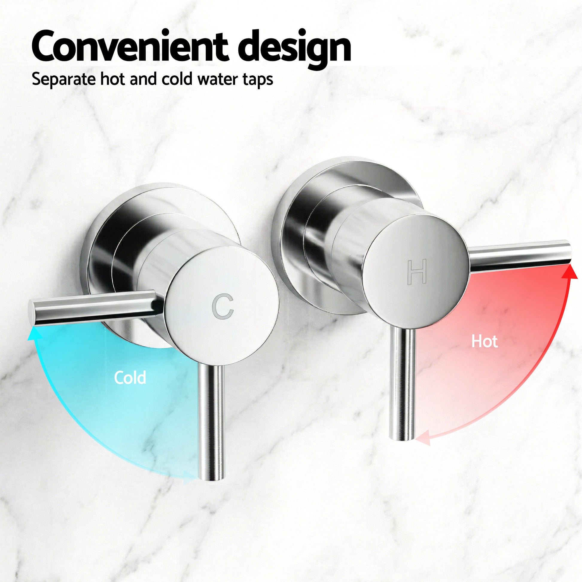 Cefito 9'' Rain Overhead Swivel Shower Head with Wall Twin Swivel Bathroom Tap Silver SHOWER-A3-RO-9-SI-TAP-RO
