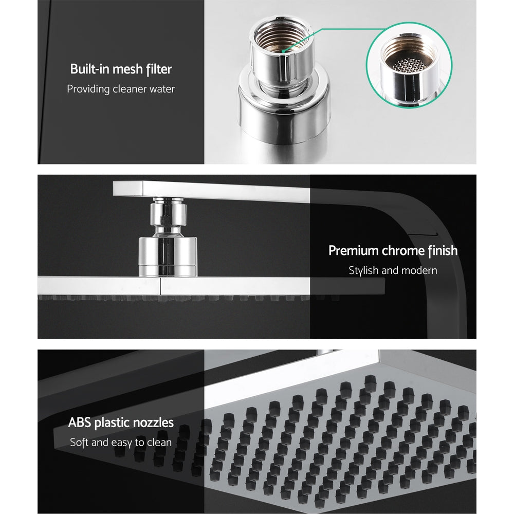 Cefito 8'' Rain Shower Head Wall Arm Square High Pressure Chrome SHOWER-A3-SQ-8-SI