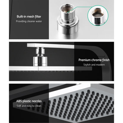 Cefito 8'' Rain Shower Head Wall Arm Square High Pressure Chrome SHOWER-A3-SQ-8-SI
