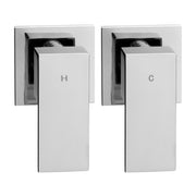 Cefito 8'' Rain Shower Head Wall Arm Square High Pressure Twins Tap Chrome SHOWER-A3-SQ-8-SI-TAP